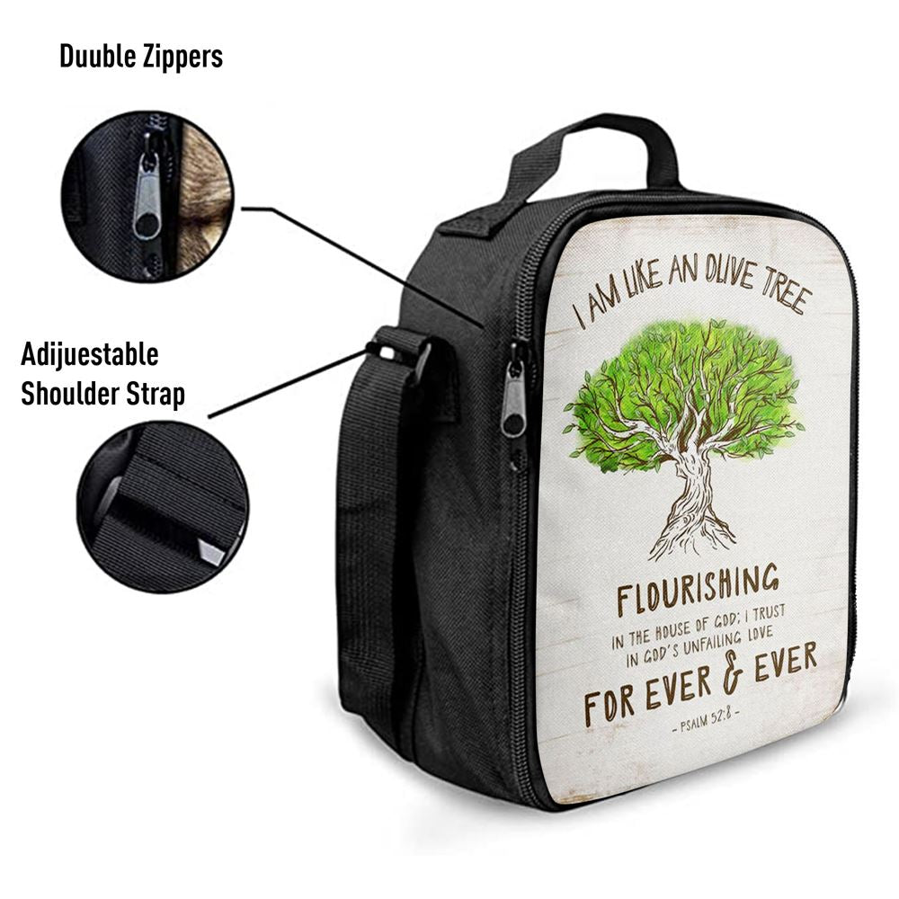 I Am Like An Olive Tree Flourishing In The House Of God Lunch Bag, Christian Lunch Bag, Religious Lunch Box For School, Picnic