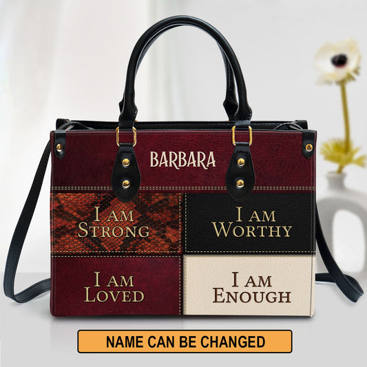 I Am Strong I Am Worthy, Special Christian Leather Bag, Christian Pu Leather Bags For Women