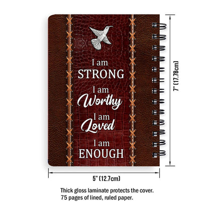 I Am Strong Personalized Spiral Notebook, Scripture Gifts For Christian