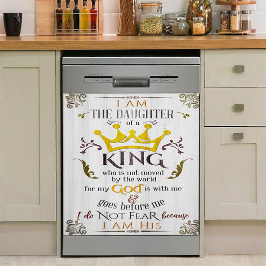 I Am The Daughter Of A King Dishwasher Cover, The Wooden Cross Lily Flower Dishwasher Stickers, Bible Verse Kitchen Decor