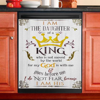 I Am The Daughter Of A King Dishwasher Cover, The Wooden Cross Lily Flower Dishwasher Stickers, Bible Verse Kitchen Decor