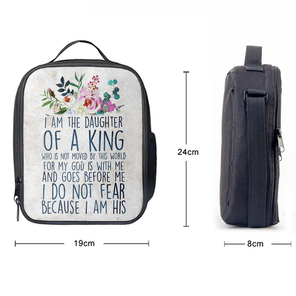 I Am The Daughter Of The King Lunch Bag, Christian Gift For Women, Christian Lunch Bag, Religious Lunch Box For School, Picnic