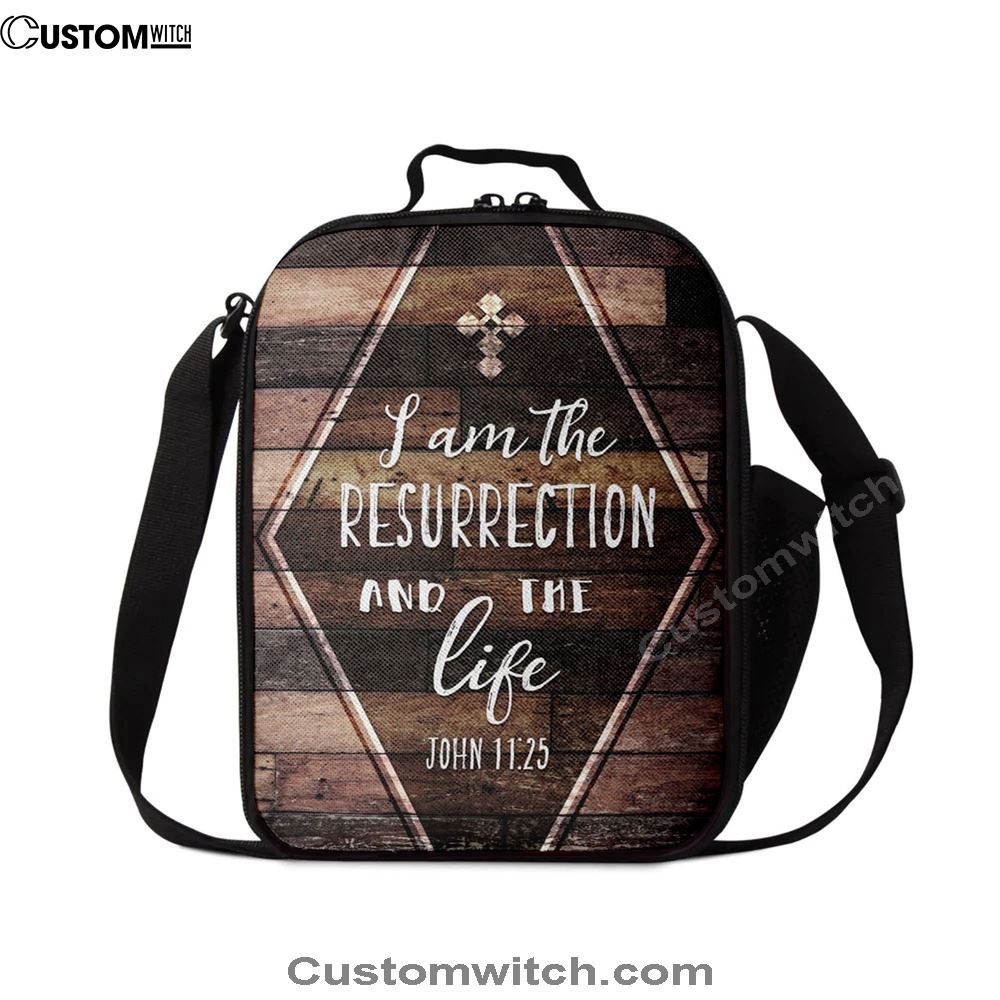 I Am The Resurrection And The Life John 1125 Lunch Bag, Christian Lunch Bag, Religious Lunch Box For School, Picnic