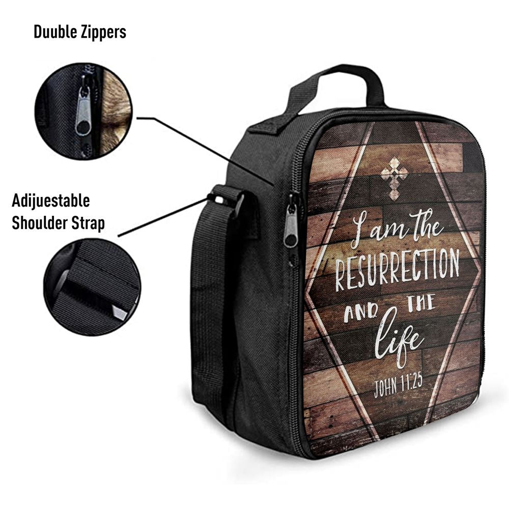 I Am The Resurrection And The Life John 1125 Lunch Bag, Christian Lunch Bag, Religious Lunch Box For School, Picnic