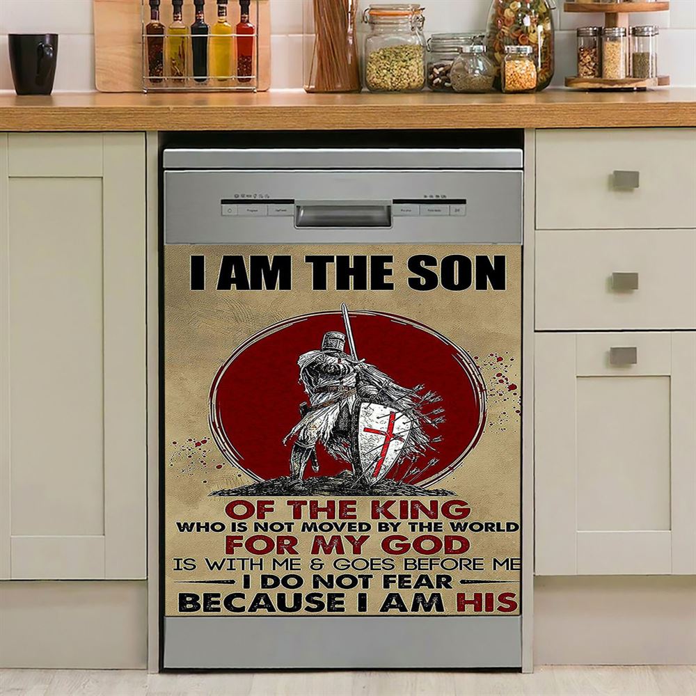 I Am The Son Warrior Dishwasher Cover, Christian Dishwasher Stickers, Religious Kitchen Decor