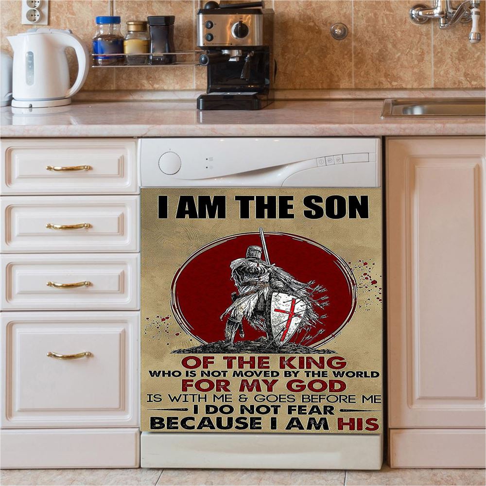 I Am The Son Warrior Dishwasher Cover, Christian Dishwasher Stickers, Religious Kitchen Decor
