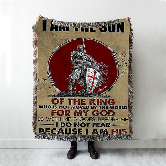 I Am The Son Warrior Woven Throw Blanket - Christian Wall Woven Blanket - Religious Woven Blanket Prints