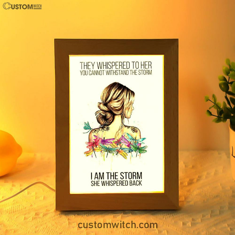 I Am The Storm Art Decor - Positive Motivational Inspirational Quote - Encouragement Gifts For Women - Boho Dragonfly Print
