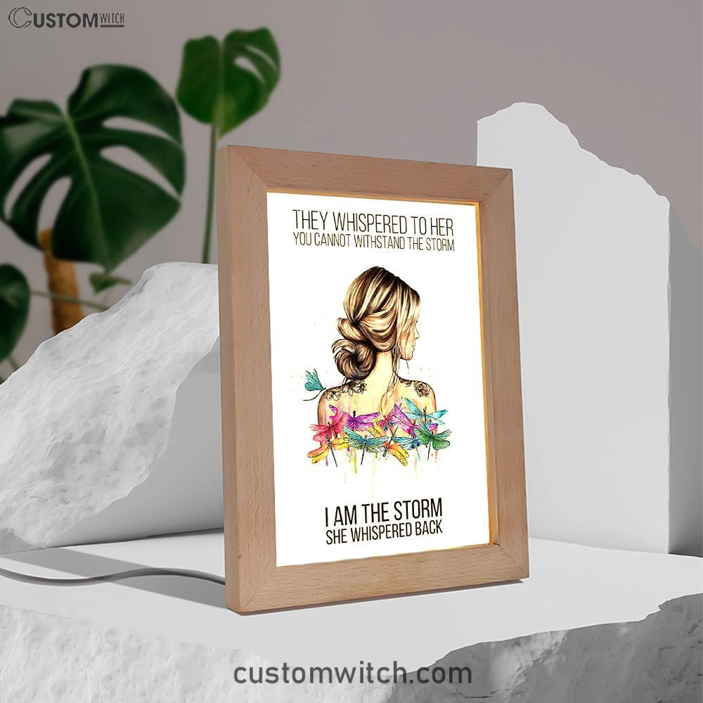 I Am The Storm Art Decor - Positive Motivational Inspirational Quote - Encouragement Gifts For Women - Boho Dragonfly Print