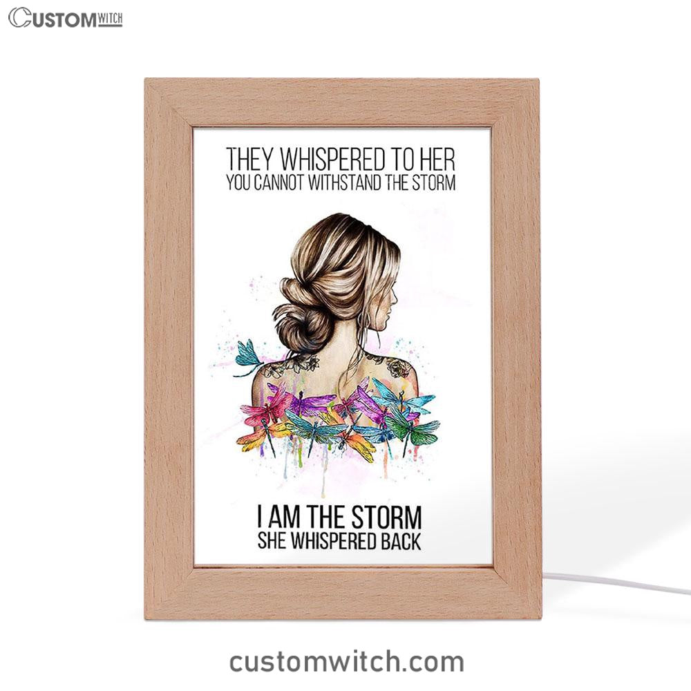 I Am The Storm Art Decor - Positive Motivational Inspirational Quote - Encouragement Gifts For Women - Boho Dragonfly Print
