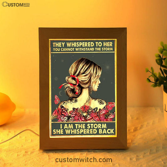 I Am The Storm Art Frame Lamp - Encouragement Gifts For Women
