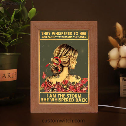 I Am The Storm Art Frame Lamp - Encouragement Gifts For Women