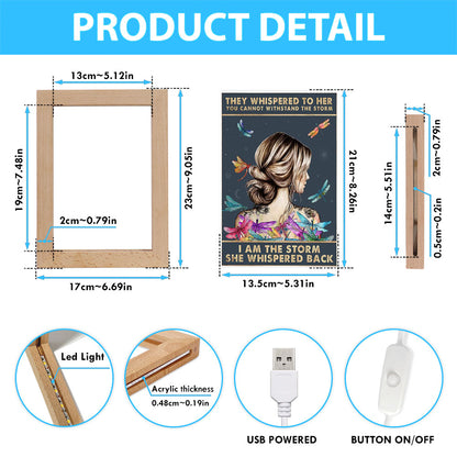 I Am The Storm Art Frame Lamp 3 - Encouragement Gifts For Women