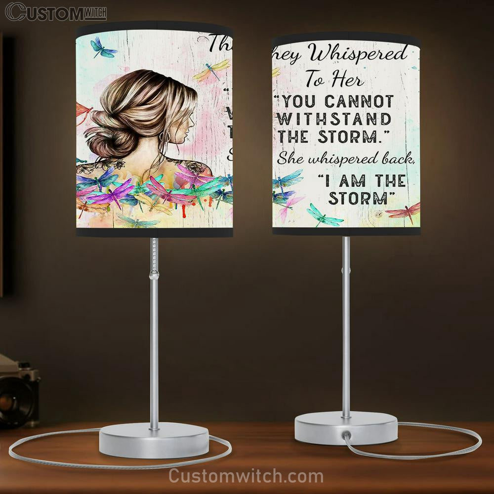 I Am The Storm Table Lamb Wall Decor - Gifts for Women - Boho Dragonfly Table Lamb Prints