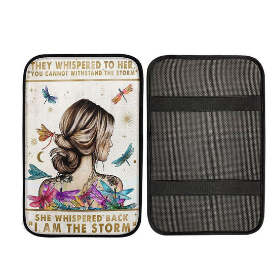 I Am The Storm Car Armrest Pad - Encouragement Gifts For Women, Christ Car Armrest Accessories
