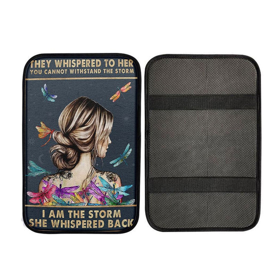 I Am The Storm Car Center Console Cover 3 - Encouragement Gifts For Women, Religious Car Interior Accessories