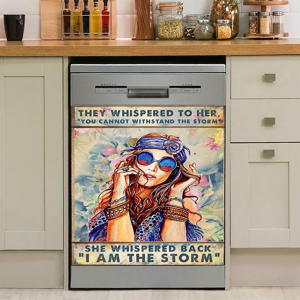 I Am The Storm Dishwasher Cover, BohoChic Dishwasher Stickers, Positive Kitchen Decor For Women