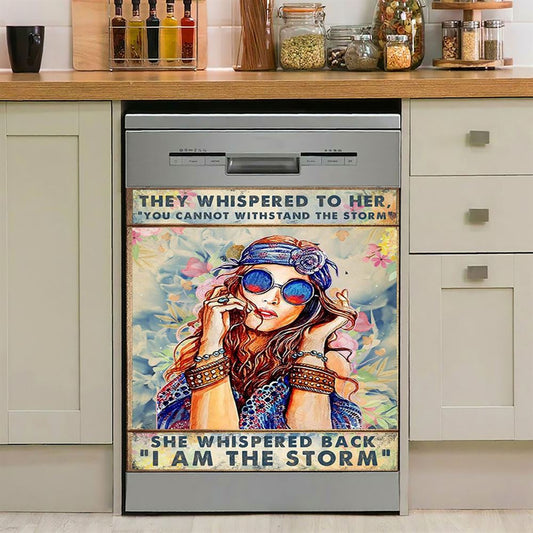 I Am The Storm Dishwasher Cover, BohoChic Dishwasher Stickers, Positive Kitchen Decor For Women