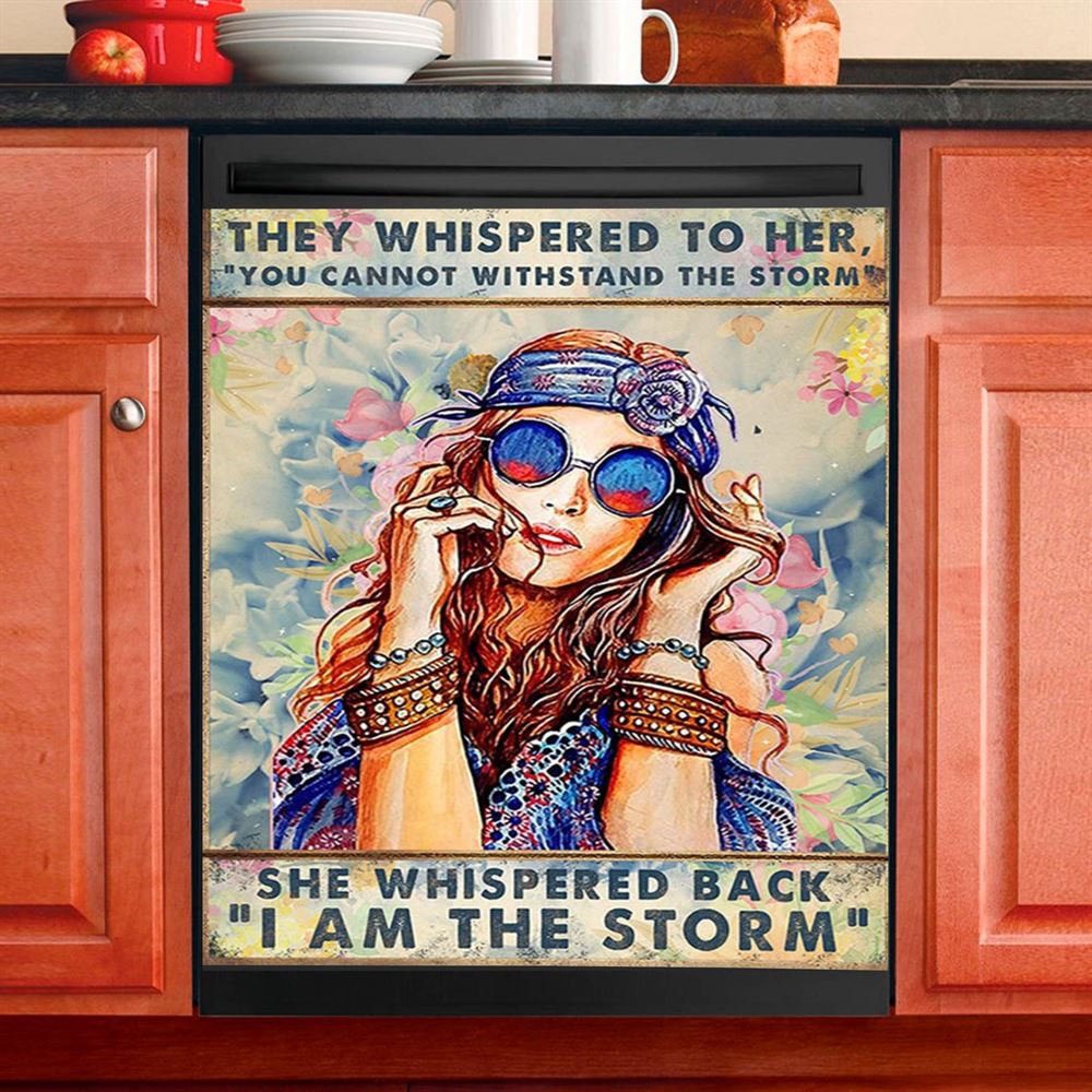 I Am The Storm Dishwasher Cover, BohoChic Dishwasher Stickers, Positive Kitchen Decor For Women
