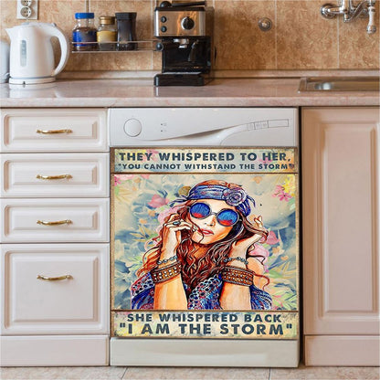 I Am The Storm Dishwasher Cover, BohoChic Dishwasher Stickers, Positive Kitchen Decor For Women