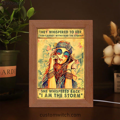 I Am The Storm Frame Lamp Art - Boho-Chic Art - Positive Decor For Women