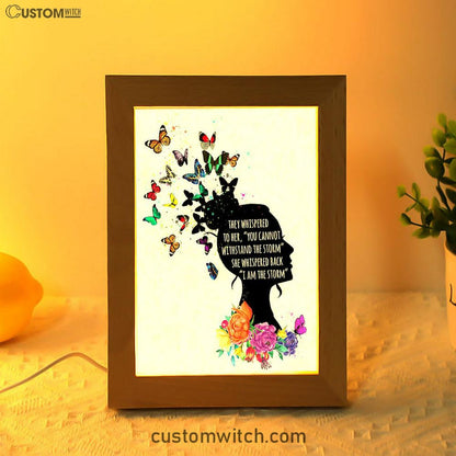 I Am The Storm Frame Lamp Art - Encouragement Gifts For Women - Boho Home Office Decor