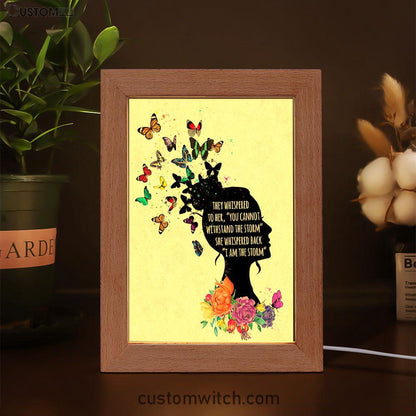 I Am The Storm Frame Lamp Art - Encouragement Gifts For Women - Boho Home Office Decor