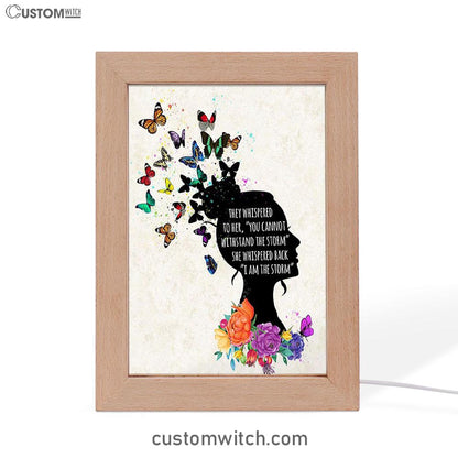 I Am The Storm Frame Lamp Art - Encouragement Gifts For Women - Boho Home Office Decor