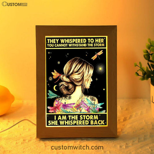 I Am The Storm Frame Lamp Decor - Gifts For Women - Boho Dragonfly Frame Lamp Prints