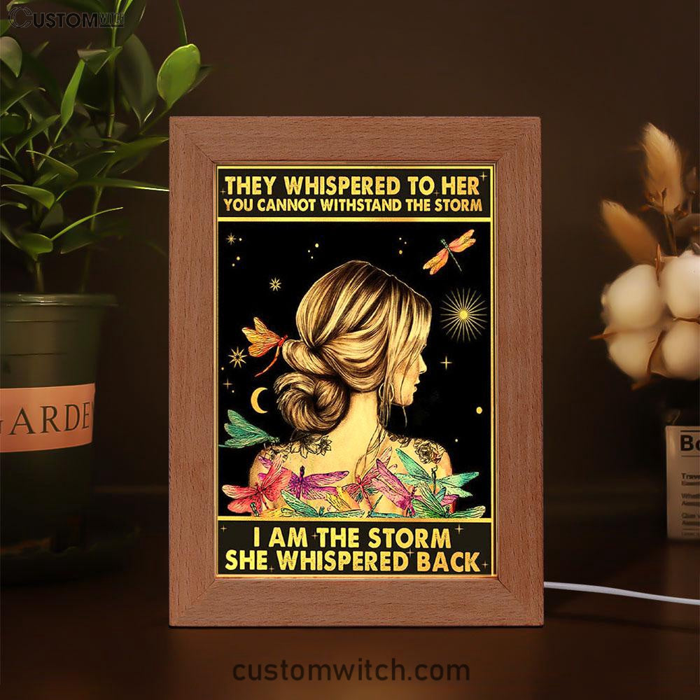 I Am The Storm Frame Lamp Decor - Gifts For Women - Boho Dragonfly Frame Lamp Prints