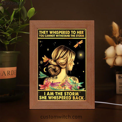 I Am The Storm Frame Lamp Decor - Gifts For Women - Boho Dragonfly Frame Lamp Prints