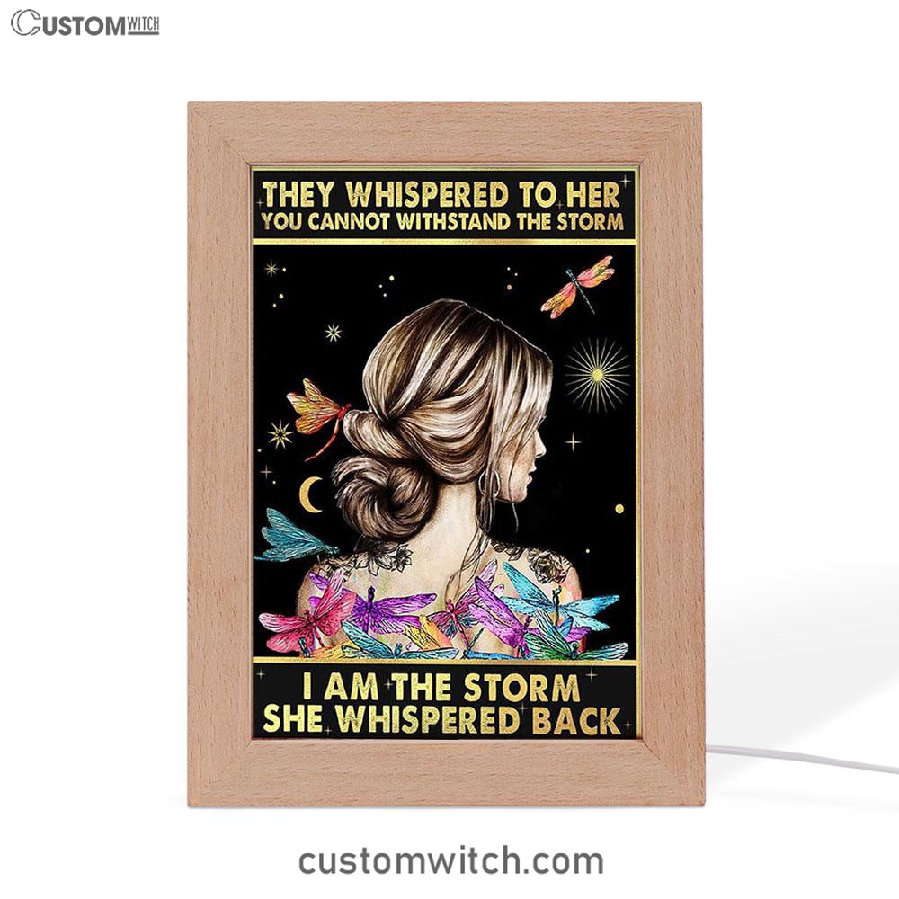 I Am The Storm Frame Lamp Decor - Gifts For Women - Boho Dragonfly Frame Lamp Prints