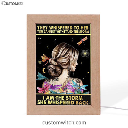 I Am The Storm Frame Lamp Decor - Gifts For Women - Boho Dragonfly Frame Lamp Prints