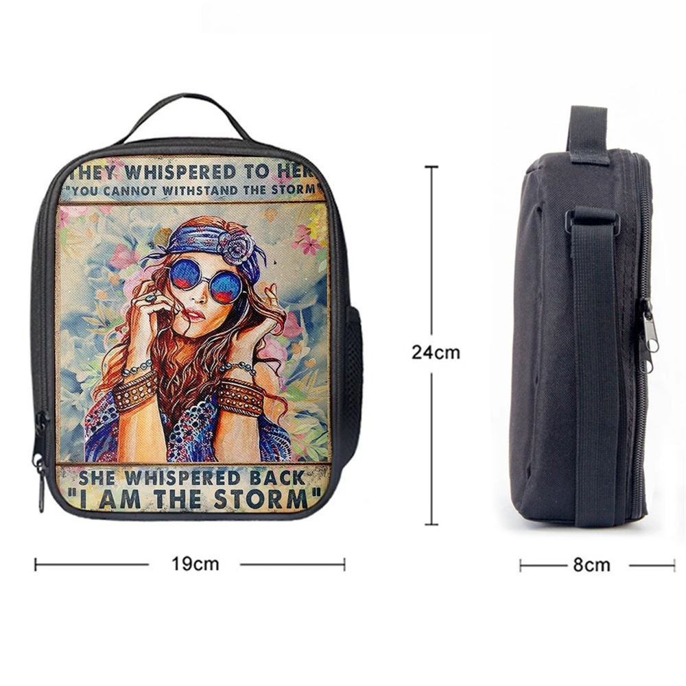 I Am The Storm Lunch Bag, Boho-Chic Lunch Bag, Positive Lunch Bag For Women