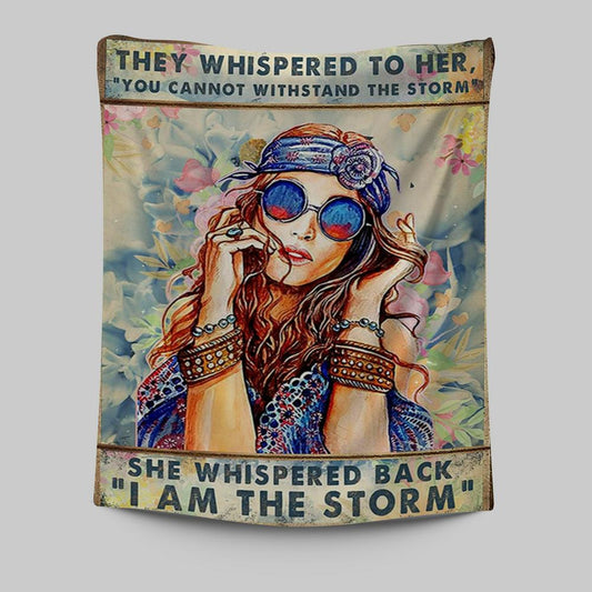 I Am The Storm Tapestry Wall Art - Boho-Chic Wall Art - Positive Wall Decor For Women