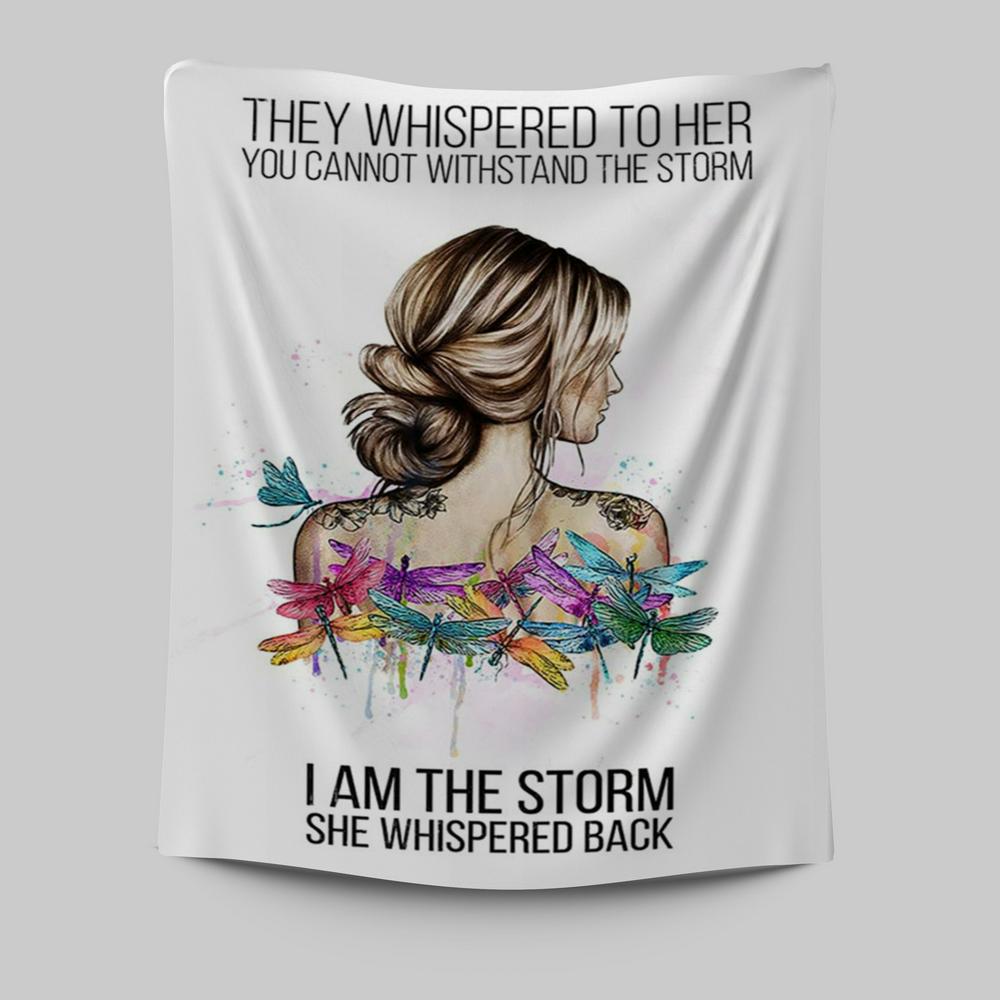 I Am The Storm Wall Art Decor - Positive Motivational Inspirational Quote - Encouragement Gifts For Women - Boho Dragonfly Print