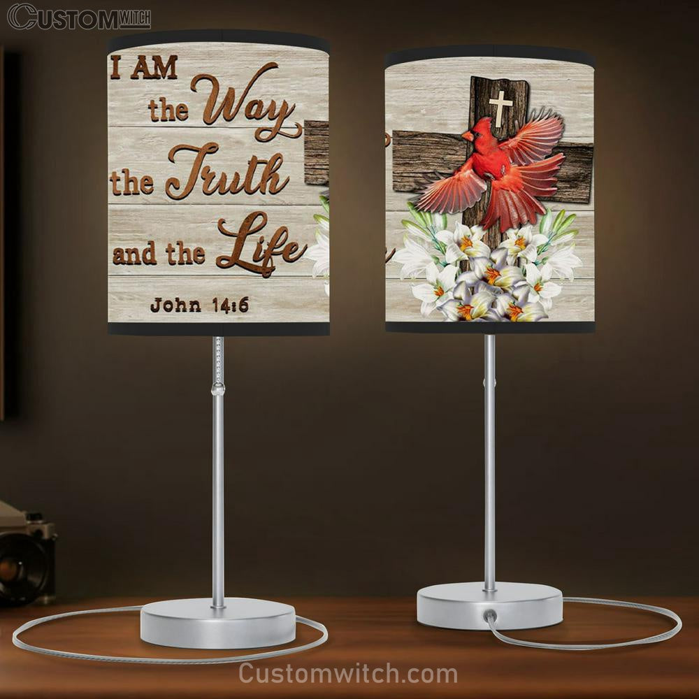 I Am The Way The Truth And The Life Table Lamb Gift - Cardinal - Christian Bedroom Decor