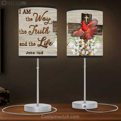 I Am The Way The Truth And The Life Table Lamb Gift - Cardinal - Christian Bedroom Decor