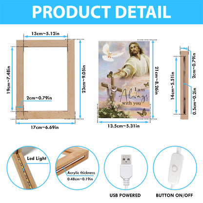 I Am With You Always Matthew 2820 Christian Jesus Christ Reaching Out His Hand Frame Lamp Prints - Bible Verse Decor