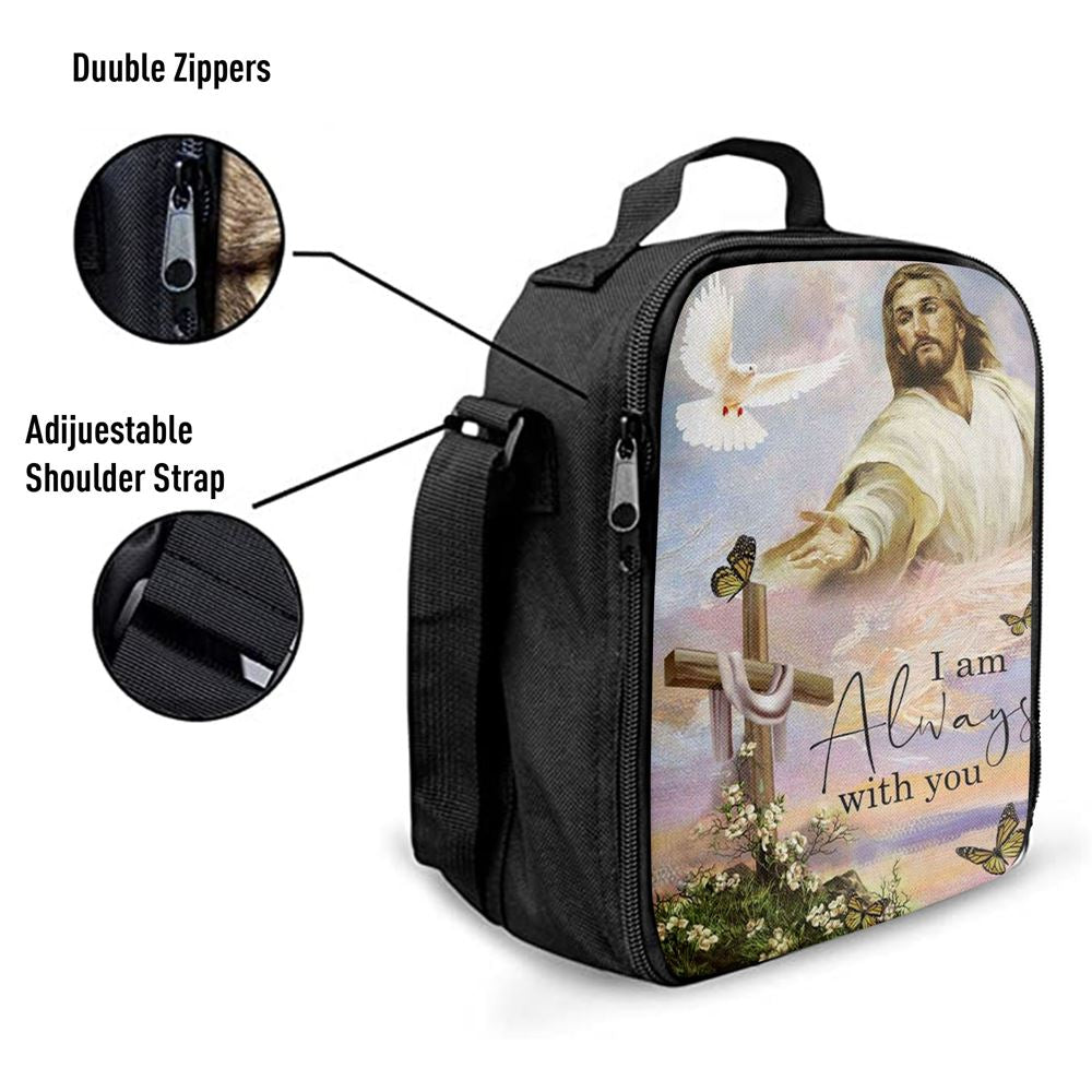 I Am With You Always Matthew 2820 Christian Jesus Christ Reaching Out His Hand Lunch Bag, Christian Lunch Bag, Religious Lunch Box For School, Picnic