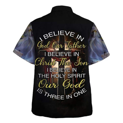 I Believe In The God The Father Hawaiian Shirt For Men, Christian Hawaiian Shirt, Gift For Christian