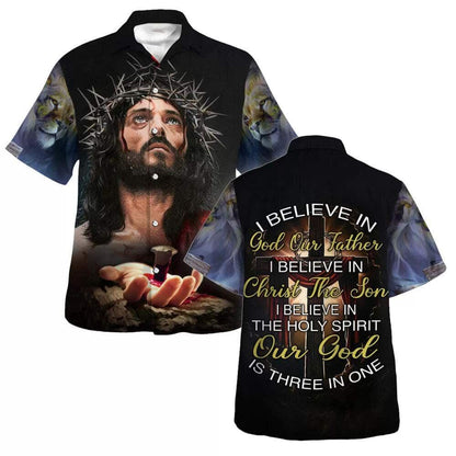 I Believe In The God The Father Hawaiian Shirt For Men, Christian Hawaiian Shirt, Gift For Christian