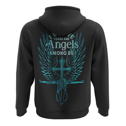 I Believe There Are Angels Among Us Girl Wings All Over Print 3D Hoodie, Christian Hoodie, Christian Sweatshirt, Bible Verse Shirt