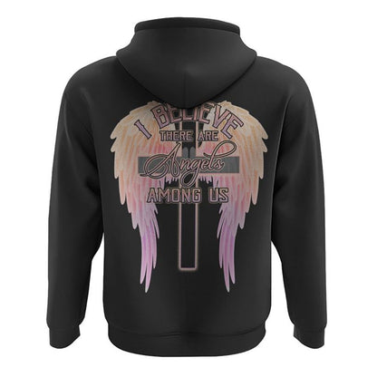I Believe There Are Angels Among Us Wings All Over Print 3D Hoodie, Christian Hoodie, Christian Sweatshirt, Bible Verse Shirt