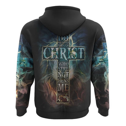 I Can Do All Things Lion Colorful All Over Print 3D Hoodie, Christian Hoodie, Christian Sweatshirt, Bible Verse Shirt