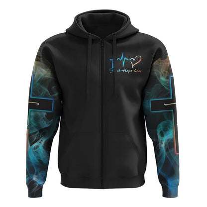 I Can Do All Things Lion Cross Colorful All Over Print 3D Hoodie, Christian Hoodie, Christian Sweatshirt, Bible Verse Shirt