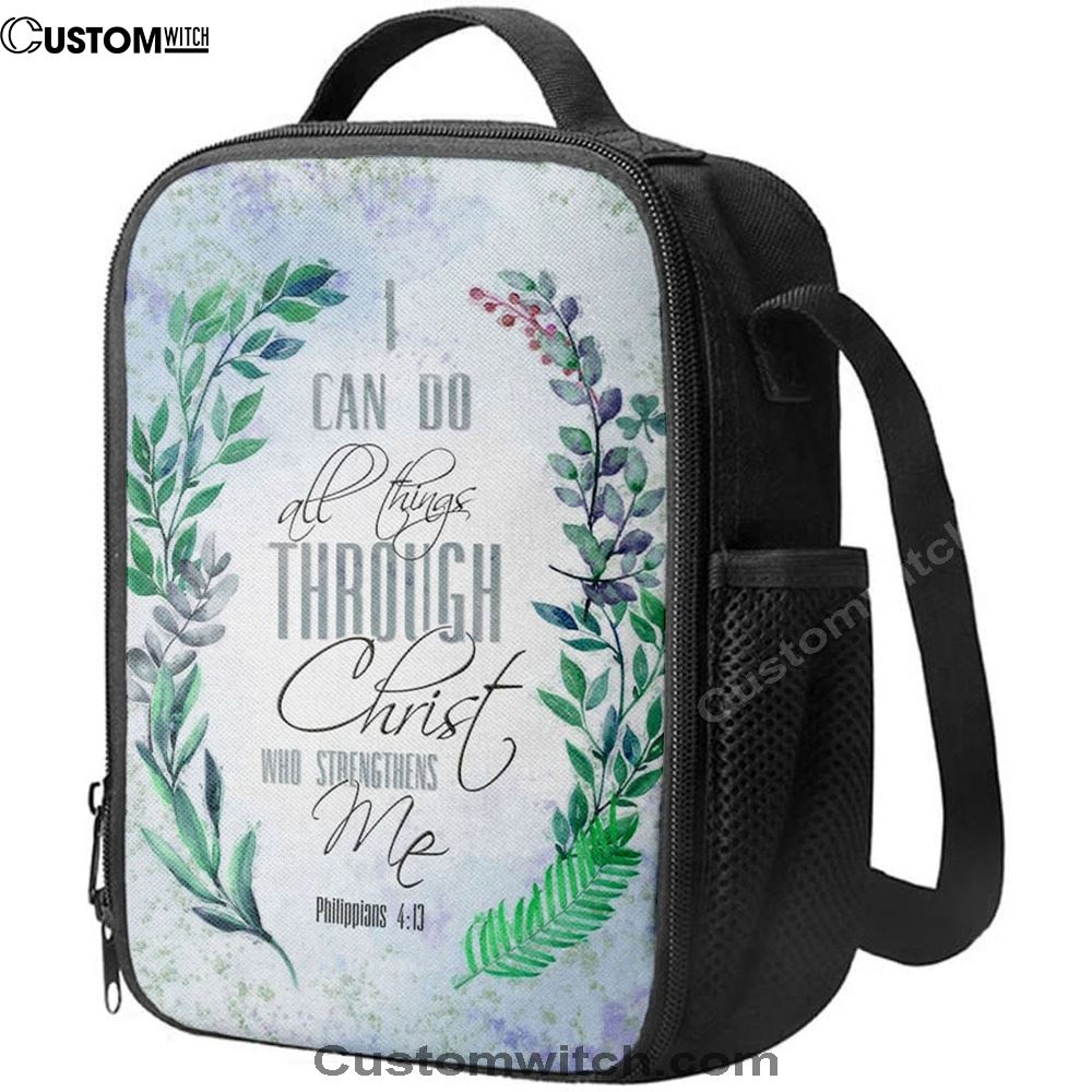 I Can Do All Things Through Christ Bay Leaf Bible Verse Lunch Bag, Christian Lunch Bag, Religious Lunch Box For School, Picnic