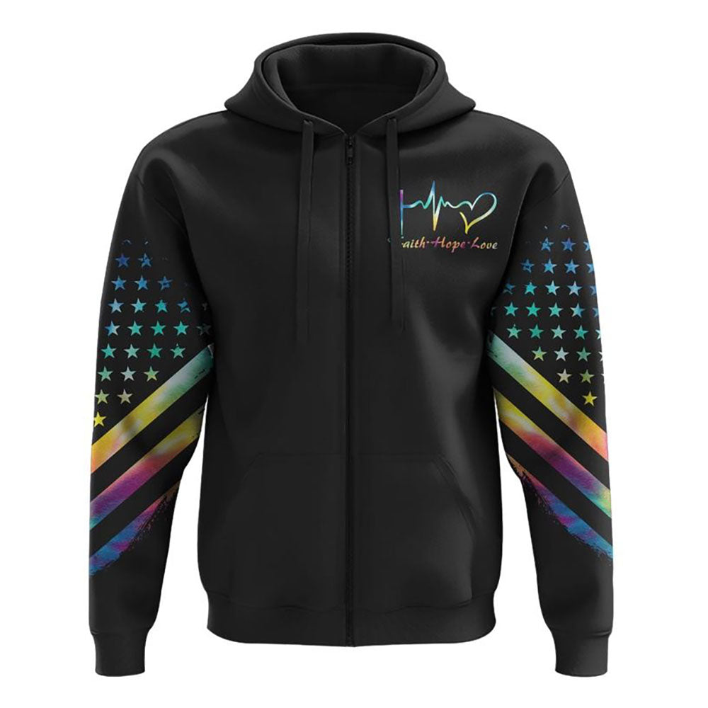 I Can Do All Things Through Christ Half Wings Colorful All Over Print 3D Hoodie, Christian Hoodie, Christian Sweatshirt, Bible Verse Shirt