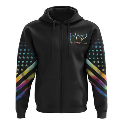 I Can Do All Things Through Christ Half Wings Colorful All Over Print 3D Hoodie, Christian Hoodie, Christian Sweatshirt, Bible Verse Shirt