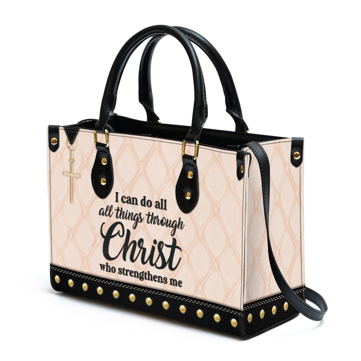 I Can Do All Things Through Christ Leather Handbag, Religious Gifts For Women, Women Pu Leather Bag
